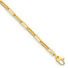 14k Yellow Gold 7.5in Flat Paper Clip Link Bracelet 4mm Wide