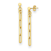14k Yellow Gold Mixed Paper Clip and Round Link Drop Earrings 2in