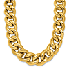 14k Yellow Gold 24in Italian Curb Link Necklace 14.8mm Wide