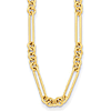 Herco 14k Yellow Gold Mixed Oval and Paperclip Link Necklace 18in