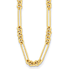 Herco 14k Yellow Gold Mixed Round and Paperclip Link Necklace 18in