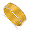 14k Yellow Gold 0.45 ct tw Diamond Hammered Bangle Bracelet