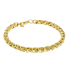 14k Yellow Gold Square Wheat Chain Link Bracelet 7.5in