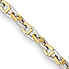 Herco 14k Two-tone Gold 8in Solid Mariner Link Bracelet 7.2mm