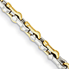 Herco 14k Two-tone Gold 8.5in Solid Bicycle Link Bracelet 7.2mm