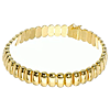 14k Yellow Gold Domed Brick Link Bracelet 7.5in