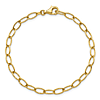 14k Yellow Gold Italian Long Open Oval Link Bracelet 7.5in