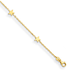 14k Yellow Gold Stars Station Charm Bracelet 7.25in