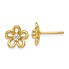 14k Yellow Gold .14 ct tw Diamond Flower Post Earrings