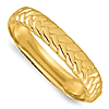 14k Yellow Gold Polished Braided Design Bangle Bracelet