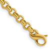 14k Yellow Gold 24in Solid Rolo Link Chain Necklace 4.3mm Thick