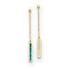 14k Yellow Gold Turquoise and Mother of Pearl Bar Drop Earrings