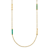 14k Yellow Gold Teal and White Mother of Pearl Bar Necklace 34in