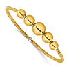 14k Two-tone Gold Graduated Ball Stretch Bracelet