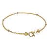 14k Two-Tone Gold Bead with Popcorn Link Bracelet 7.25in