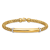14k Two-tone Gold Popcorn Mesh Bar Bracelet 7.5in