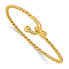 Herco 14k Yellow Gold Twisted Hook Bangle Bracelet