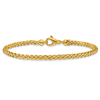 14k Yellow Gold Solid Wheat Chain Bracelet 7.5in