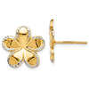 14k Yellow Gold Rhodium Flower Earrings