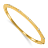 18k Yellow Gold 1/3 ct tw Diamond Station Slender Bangle Bracelet