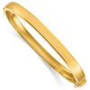 18k Yellow Gold Flat Hinged Bangle Bracelet 6mm Wide