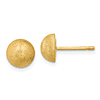 18k Yellow Gold Satin 8mm Button Post Earrings