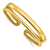 18k Yellow Gold Polished and Twisted Hinged Cuff Bangle Bracelet