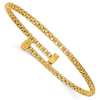 18k Yellow Gold Popcorn Mesh Flexible Bangle Bracelet