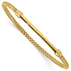 18k Yellow Gold Popcorn Mesh Stretch Bracelet with Bar Accent