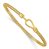 18k Yellow Gold Popcorn Mesh Stretch Bracelet with Teardrop Accent