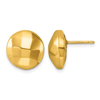 18k Yellow Gold Textured Button Post Earrings