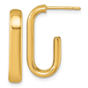 18k Yellow Gold J Hoop Earrings with Posts 1in