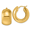 18k Yellow Gold Round Hoop Earrings 1in