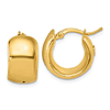 18K Yellow Gold 5/8in Round Huggie Hoop Earrings 9.3mm Thick
