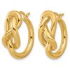 18k Yellow Gold Infinity Knot Round Hoop Earrings