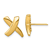 18k Yellow Gold X Post Earrings With Polished Finish