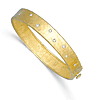 18k Yellow Gold 0.32 ct tw Diamond Hammered Hinged Bangle Bracelet