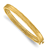 18k Yellow Gold Solid Hammered Hinged Bangle Bracelet