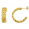 Herco 18k Yellow Gold Byzantine Hoop Earrings