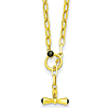 Herco 18k Yellow Gold Blue Sapphire Toggle Necklace