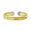 18k Yellow Gold 0.75 ct tw Diamond Woven Cuff Bangle Bracelet