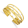 18k Yellow Gold 0.75 ct tw Diamond Cuff Six Tube Bangle Bracelet