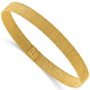 18k Yellow Gold Lined Textured Cuff Bangle Bracelet 7.25mm Wide