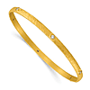 18k Yellow Gold 0.43 ct tw Diamond Hammered Bangle Bracelet