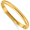 18k Yellow Gold Domed Hinged Bangle Bracelet 6.5mm Wide