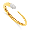 18k Yellow Gold 0.9 ct tw Diamond Tapered Cuff Bangle Bracelet