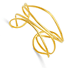 18k Yellow Gold Open Curved Cuff Bangle Bracelet