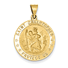 18k Yellow Gold 7/8in Saint Christopher Medal Pendant