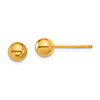 24k Yellow Gold 6mm Ball Stud Earrings
