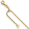 14k Yellow Gold Adjustable Box Chain 1mm